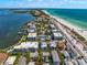 Aerial view of beachside homes and neighborhood at 106 9Th S St, Bradenton Beach, FL 34217