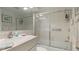 Clean bathroom with shower/tub combo, single sink, and linen closet at 1109 Edgewater Cir # 1109, Bradenton, FL 34209
