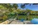 Private wooden dock with seating overlooking the water at 1109 Edgewater Cir # 1109, Bradenton, FL 34209