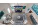 Open living area with coastal decor and high ceilings at 112 Mangrove Ave, Anna Maria, FL 34216