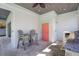 Outdoor kitchen and pool area with seating at 112 Mangrove Ave, Anna Maria, FL 34216