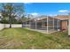 Screened pool area with grassy backyard at 1577 Taggard Rd, North Port, FL 34288