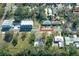 Aerial view showing a residential lot and surrounding houses at 1744 10Th St, Sarasota, FL 34236