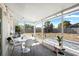 Relaxing screened porch with outdoor dining set and backyard view at 1909 23Rd W Ave, Bradenton, FL 34205