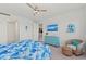 Bedroom with king bed and water views at 395 Aruba Cir # 302, Bradenton, FL 34209