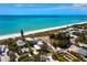 Oceanfront home and beach aerial view at 409 Casey Key Rd, Nokomis, FL 34275