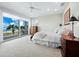 Main bedroom with ocean views and private balcony at 409 Casey Key Rd, Nokomis, FL 34275