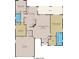 Open floor plan showcasing a spacious living area, primary bedroom, and two additional bedrooms at 4111 Hemingway Dr, Venice, FL 34293