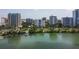 Aerial view of waterfront high-rise buildings at 435 S Gulfstream Ave # 604, Sarasota, FL 34236