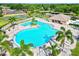 Aerial view of community pool and clubhouse at 4440 Sanibel Way, Bradenton, FL 34203