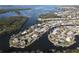 Aerial view of waterfront property showing canal views and neighborhood at 5308 Coral Blvd, Bradenton, FL 34210