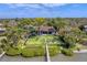 Aerial view showing the house, dock and surrounding waterfront property at 603 Harbor Shore Dr, Nokomis, FL 34275