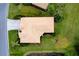 Top-down view of a single-story house, showcasing its roofline and landscaping at 644 Rivendell Blvd, Osprey, FL 34229