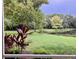 Serene backyard view with lush landscaping at 644 Rivendell Blvd, Osprey, FL 34229
