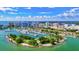 Aerial view of Sarasota, Florida, marina and cityscape at 9085 Bernini Pl, Sarasota, FL 34240