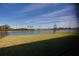 Scenic view of a peaceful lake from screened porch at 9814 Daybreak Gln, Parrish, FL 34219