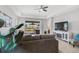 Relaxing living room, sectional sofa and access to backyard at 192 Van Gogh Cv, Bradenton, FL 34212
