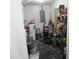 Unfinished basement area with shelving and storage at 219 E Early St, Brooksville, FL 34601