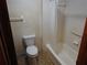 Clean bathroom with a shower/tub combo and updated vanity at 219 E Early St, Brooksville, FL 34601