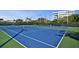 Two well-maintained tennis courts with blue surface and green perimeter at 6047 E Peppertree Way # 224, Sarasota, FL 34242