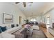 Spacious living room with hardwood floors and high ceilings at 6300 26Th E Ave, Bradenton, FL 34208