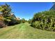 Landscaped community lawn with lush grass, hedges, and tropical trees at 6422 42Nd E St, Sarasota, FL 34243