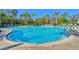 Community pool surrounded by lounge chairs and lush tropical landscaping at 6620 Serenity Fall Ln, Sarasota, FL 34240