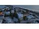 Aerial perspective showcasing beach neighborhood and home at 105 6Th S St, Bradenton Beach, FL 34217