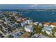 Aerial view of house and neighborhood near the water at 105 6Th S St, Bradenton Beach, FL 34217