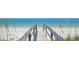 Wooden boardwalk leads to beach with sea oats at 1051 Truman St, Nokomis, FL 34275
