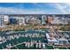 Aerial view of a marina and cityscape at 1255 N Gulfstream Ave # 204, Sarasota, FL 34236