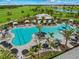 Aerial view of resort pool and Bahama Bar at 16415 Isola Pl, Bradenton, FL 34211