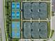 Aerial view of tennis and pickleball courts at 16415 Isola Pl, Bradenton, FL 34211