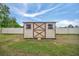 Good-sized storage shed in the backyard at 23039 Worth Ave, Port Charlotte, FL 33954