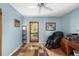 Home office with a massage chair and view of the pool at 327 Hernando Ave, Sarasota, FL 34243