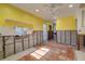 Renovation in progress: Kitchen with yellow walls and tiled floors at 3712 Sandspur Ln, Nokomis, FL 34275