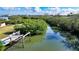 Private dock with kayak on calm waterway at 3858 Casey Key, Nokomis, FL 34275