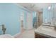 Spa-like bathroom with double vanity, soaking tub, and walk-in shower at 4810 Bay Shore Rd, Sarasota, FL 34234