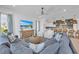 Spacious living room with comfy sofas, a large TV, and coastal decor at 518 Spring Ave, Anna Maria, FL 34216