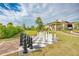 Giant chessboard with black and white pieces at 5401 Manchini St, Sarasota, FL 34238