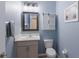 Small bathroom with single vanity and decorative accents at 5817 Hevena Ct, Palmetto, FL 34221