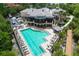 Aerial view of resort-style pool and clubhouse at 9435 Discovery Ter # 202D, Bradenton, FL 34212