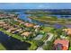 Aerial view of upscale community with water access at 10309 Riverbank Ter, Bradenton, FL 34212