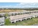 Aerial view of townhomes with private backyards and screened patios at 15127 Lyla Ter, Bradenton, FL 34211