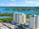 Aerial view of waterfront condo building with amazing water views at 2050 Benjamin Franklin Dr # B304, Sarasota, FL 34236