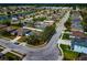 Aerial view of a residential neighborhood showcasing homes and streets at 363 64Th Avenue E Cir, Bradenton, FL 34203