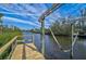 Wooden dock offering scenic waterfront views at 4027 Siren Rd, Venice, FL 34293