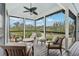 Peaceful screened porch overlooking a waterfront view at 4027 Siren Rd, Venice, FL 34293