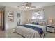 Main bedroom with ceiling fan and updated decor at 418 Sarabay Rd, Osprey, FL 34229