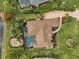 Bird's eye view of home, pool and landscaping at 654 Trenton Way, Osprey, FL 34229